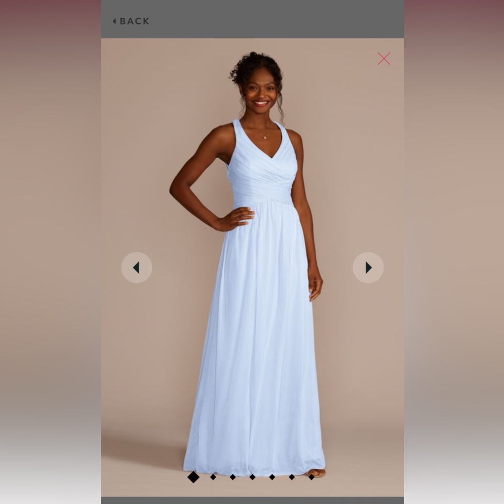 Mesh criss cross long bridesmaid gown